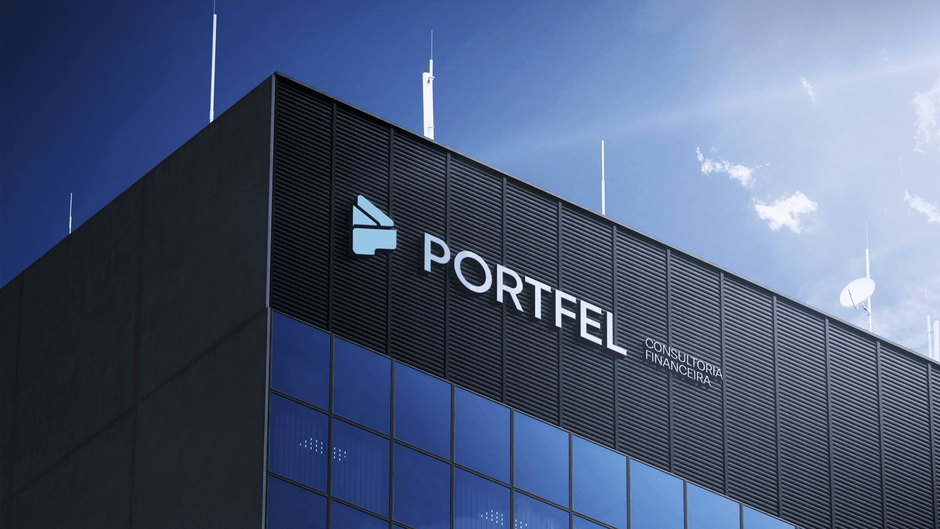 Fachada do escritório da Portfel